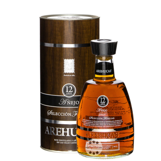 Arehucas 12 Años Añejo Rum Selección Familiar / 40 % Vol. / 0,7 Liter-Flasche in Geschenkdose