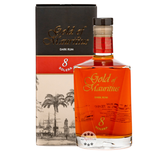 Gold of Mauritius Dark Rum 8 Solera / 40 % vol / 0,7 Liter-Flasche in Geschenkbox