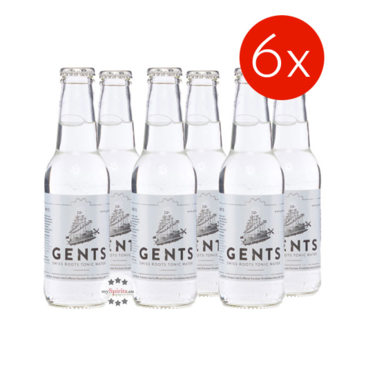 6 x Gents Swiss Roots Tonic Water / 0% Vol. / 0,2 Liter-Flasche inkl. 0,90€ Pfand