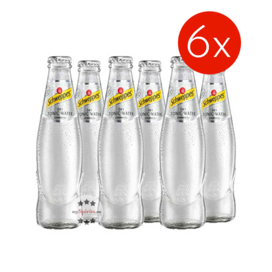 6 x Schweppes Dry Tonic Water / alkoholfrei / 6 x 0,2 Liter-Flasche inkl. 0,60 € Pfand