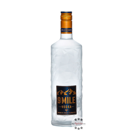 9 Mile Vodka Granite Rock Filtrated / 37,5 % Vol. / 1,0 Liter-Flasche mit LED-Licht