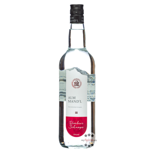 Alm Mand'l Himbeer-Schnaps / 35 % Vol. / 1,0 Liter-Flasche