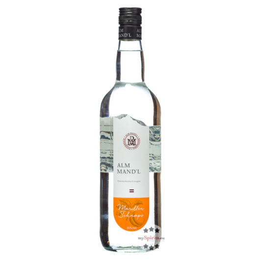 Alm Mand’l Marillen Schnaps / 35 % Vol. / 1,0 Liter-Flasche