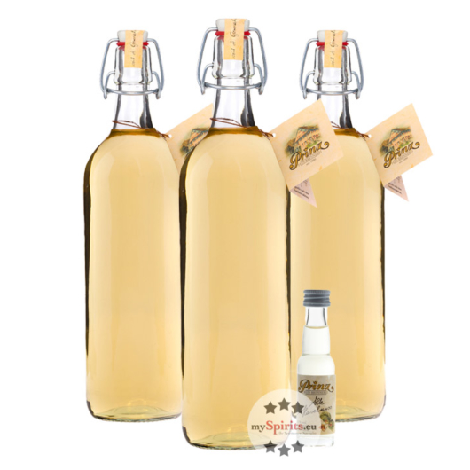 3 x Prinz: Alte Haselnuss Kombi / 41 % Vol. / 3 x 1,0 Liter-Flasche + 1 x gratis 0,02 Liter Miniatur 