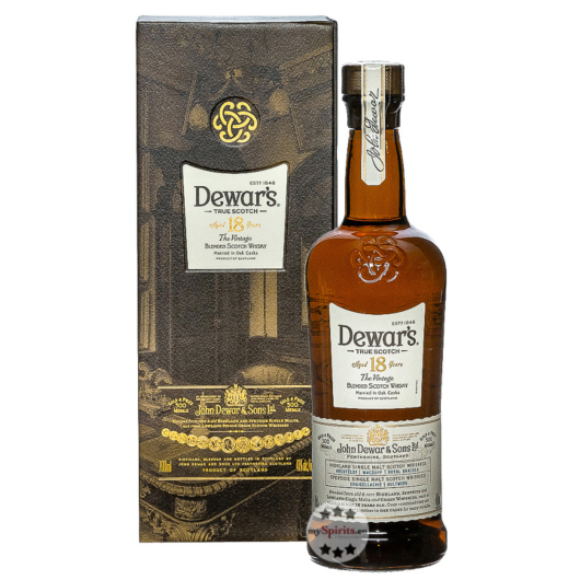 Dewar’s 18 Years The Vintage Blended Scotch Whisky / 40 % Vol. / 0,7 L Flasche in Geschenkschatulle