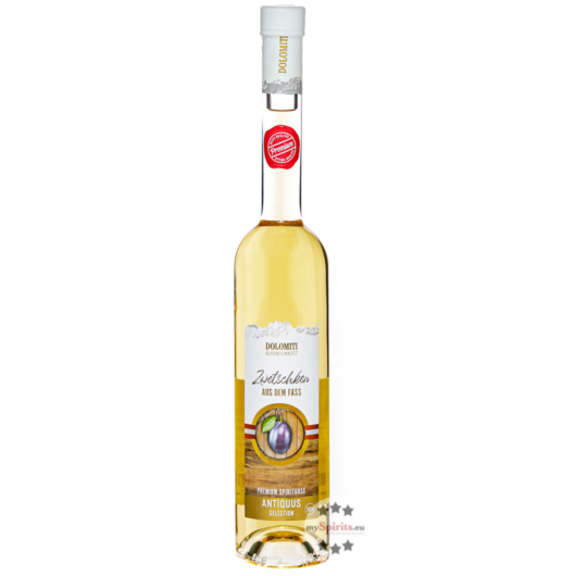 Dolomiti Antiquus Zwetschken-Schnaps / 36 % Vol. / 0,5 Liter-Flasche