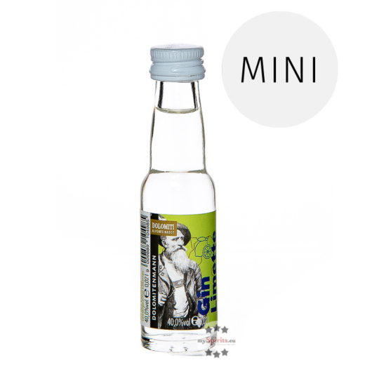 Dolomiti Alpenfeinkost: Dolomitenmann Gin Limette Miniatur / 40 % vol / 0,02 Liter-Flasche