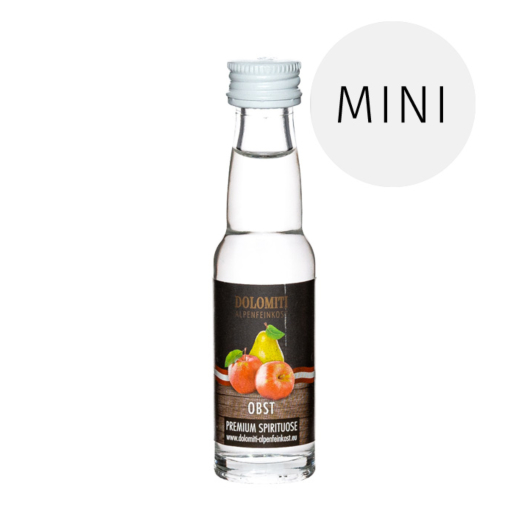 Dolomiti Obstschnaps Miniatur / 38 % Vol. / 0,02 Liter-Flasche