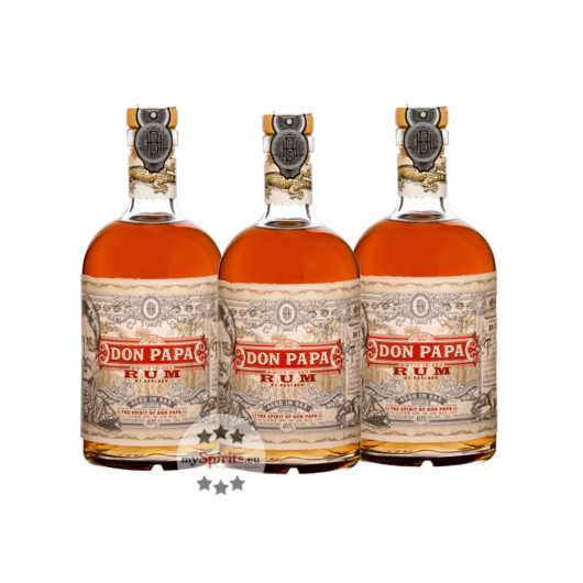 Don Papa Rum 3er Set philippinischer Rum / 40 % Vol. / 3 x 0,7 Liter-Flasche