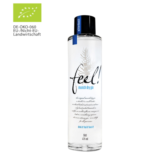 Feel! Munich Dry Gin Bio / 47 % vol. / 0,5 Liter-Flasche