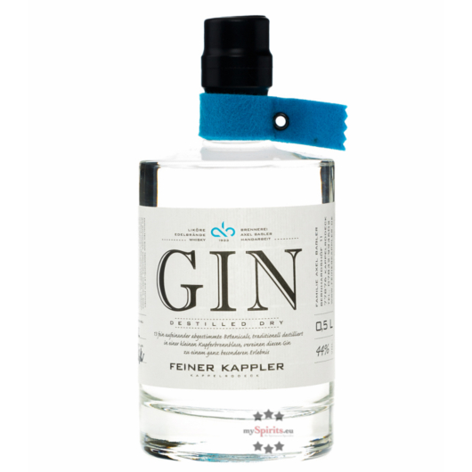 Feiner Kappler Destilled Dry Gin - Frisch-blumiger Gin aus dem Schwarzwald / 44 % vol. 0,5 L Flasche