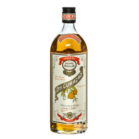 Cognac Pierre Ferrand: Dry Curacao Triple Sec Liqueur / 40 % Vol. / 0,7 Liter-Flasche