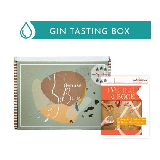 Gin Tasting Set: Florale Gins Probierset / 40 – 47 % Vol. / 5x 0,02l & 1x 0,2l (inkl. 0,10 € Pfand) in Genuss-Box