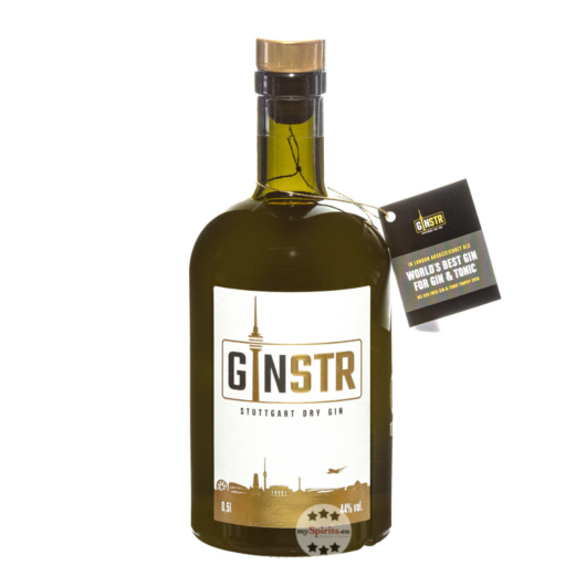 GINSTR Stuttgart Dry Gin / 44 % Vol. / 0,5 Liter-Flasche