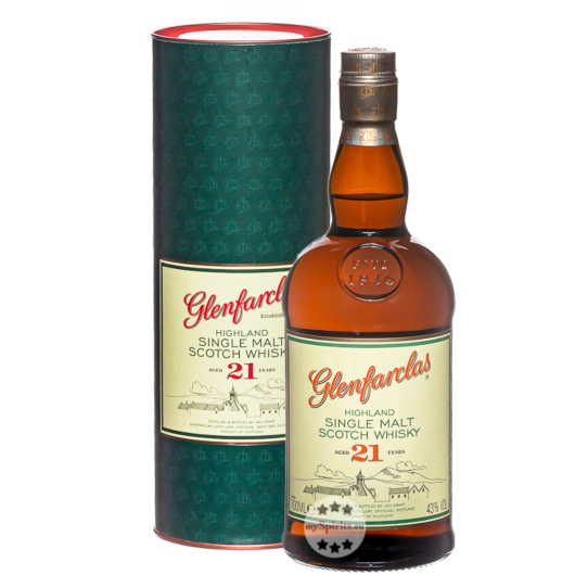 Glenfarclas 21 Years Highland Single Malt Scotch Whisky / 43 % Vol. / 0,7 Liter-Flasche in Geschenkdose