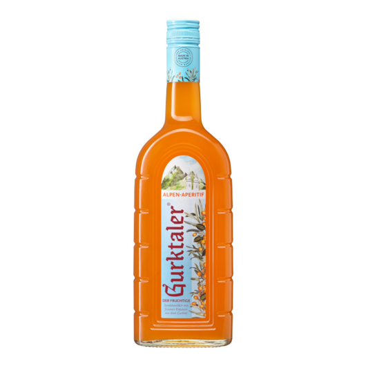 Gurktaler: Alpen Aperitiv Sanddorn-Likör / 16 % vol / 0,7 Liter-Flasche