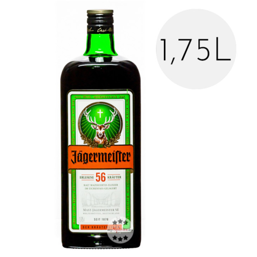 Jägermeister Kräuterlikör / 35 % Vol. / 1,75 Liter-Flasche