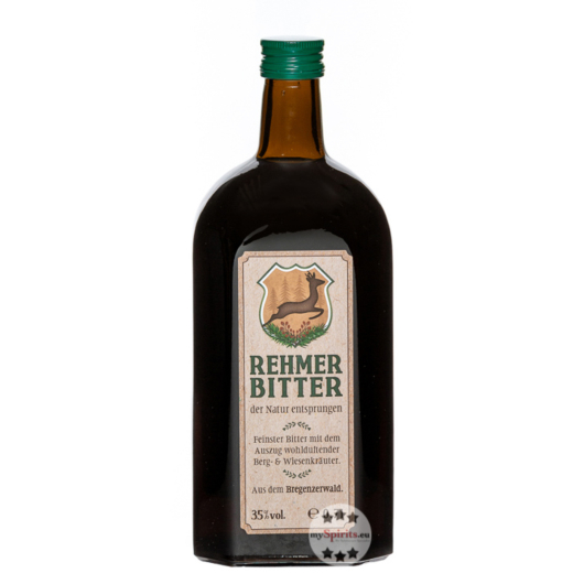 Bergbrennerei Löwen: Rehmer Bitter Kräuterlikör / 35 % Vol. / 0,7 Liter-Flasche