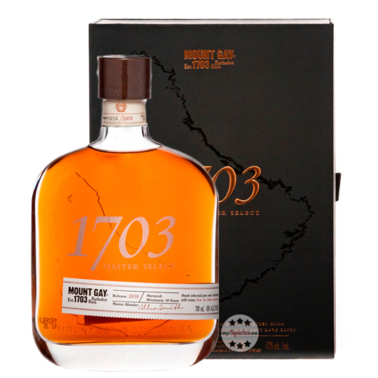 Mount Gay 1703 Master Select Barbados Rum / 43 % Vol. / 0,7 Liter-Flasche in Geschenkschatulle