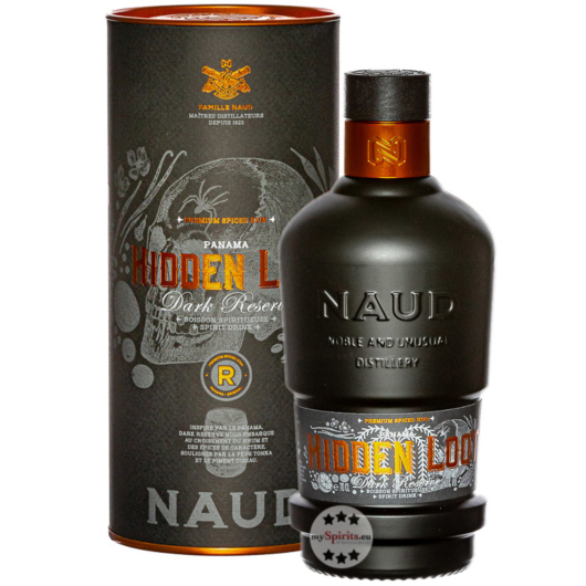 Naud Hidden Loot Dark Reserve Spiced (Rum-Basis) / 41 % Vol. / 0,7 Liter-Flasche in Geschenkdose