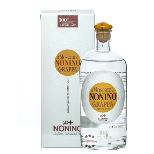 Nonino Grappa Moscato Monovitigno: sortenreiner Grappa aus Muskateller / 41% Vol., 0,7 Liter-Flasche