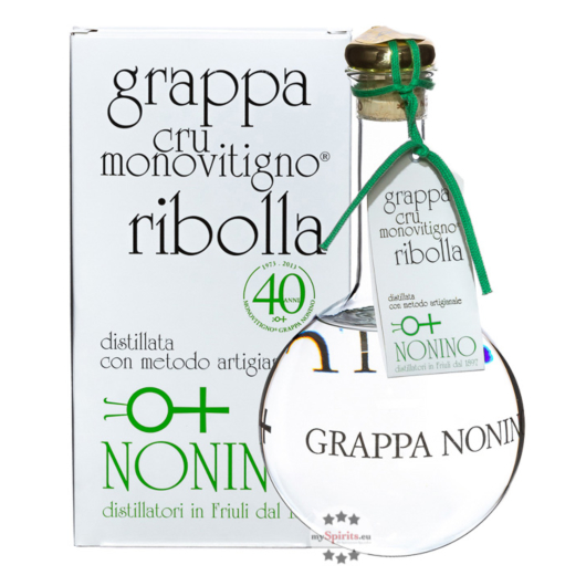 Nonino Grappa Cru Monovitigno Ribolla Ribolla-Grappa aus Trauben / 45 % Vol. 1,0 Liter-Flasche