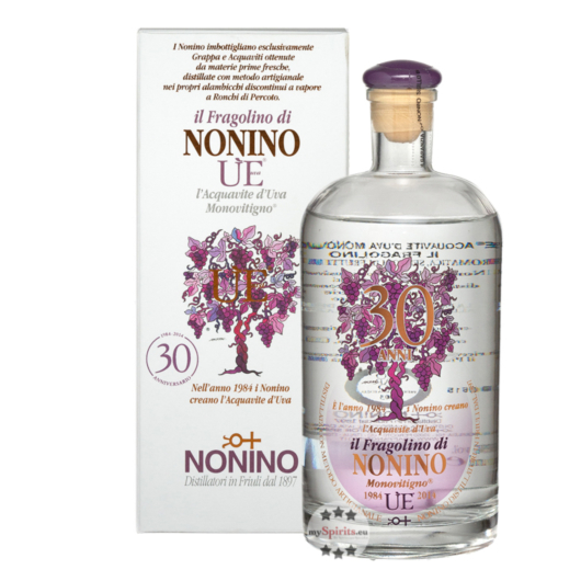 Nonino ÙE Il Fragolino di Nonino Acquavite d’Uva Monovitigno / 38 % Vol. / 0,7 Liter-Flasche in Geschenkkarton