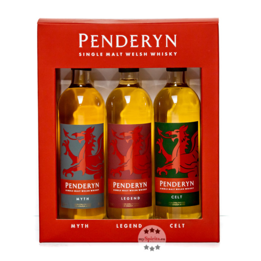 Penderyn Whisky Set Dragon Range (Myth, Legend, Celt) / 41 % Vol. / 3 x 0,2 Liter-Flasche in Geschenkbox