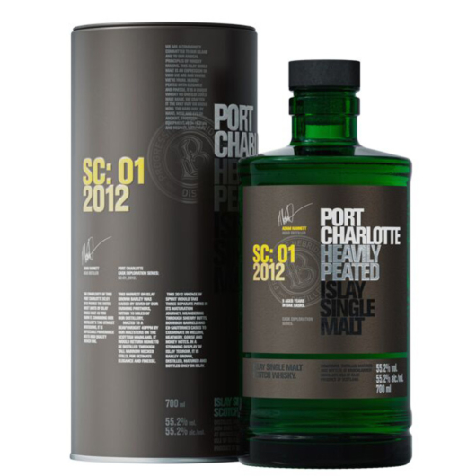 Port Charlotte SC: 01 2012 Heavily Peated Single Malt Scotch Whisky / 55,2 % Vol. / 0,7 Liter-Flasche in Geschenkdose