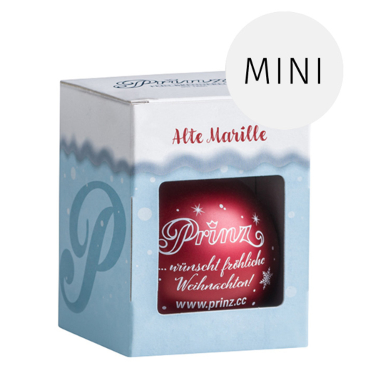 Prinz Christbaumkugel mit Alte Marille / 41 % Vol. / 0,04 Liter-Flasche