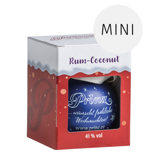 Prinz Christbaumkugel mit Rum Coconut Likör mit Inländerrum / 40 % Vol. / 0,04 Liter-Flasche