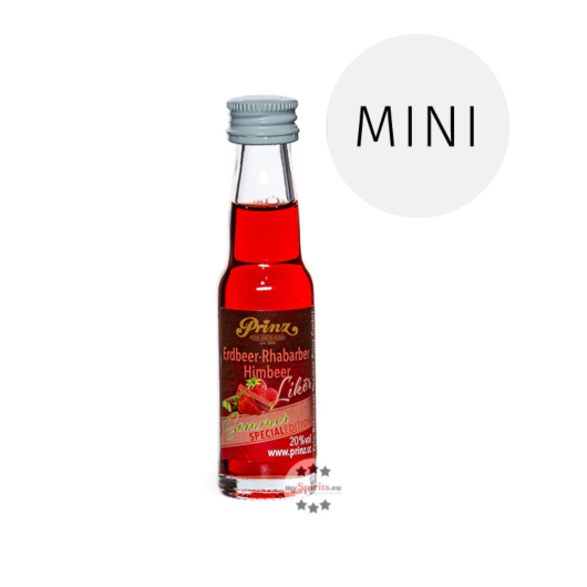 Prinz Erdbeer-Rhabarber-Himbeer-Likör Sommer Special Edition Miniatur / 20 % Vol. / 0,02 Liter-Flasche