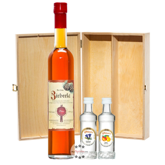 Prinz: Geschenk-Set Wanderfreund / 30 & 40 % Vol. / 1 x 0,5l + 2 x 4cl in Holzbox