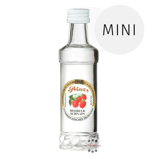 Prinz: Himbeer-Schnaps Miniatur / 40 % Vol. / 0,04 Liter-Flasche