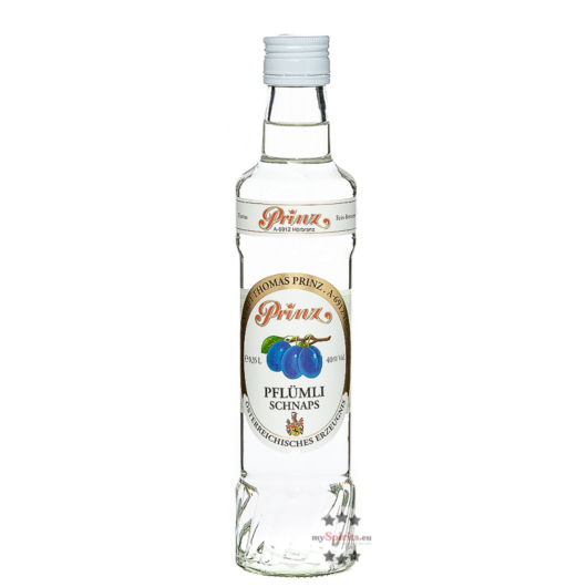 Prinz Pflümli-Schnaps - Pflaumenschnaps aus Haus-Zwetschgen / 40 % Vol. / 0,5 Liter-Flasche