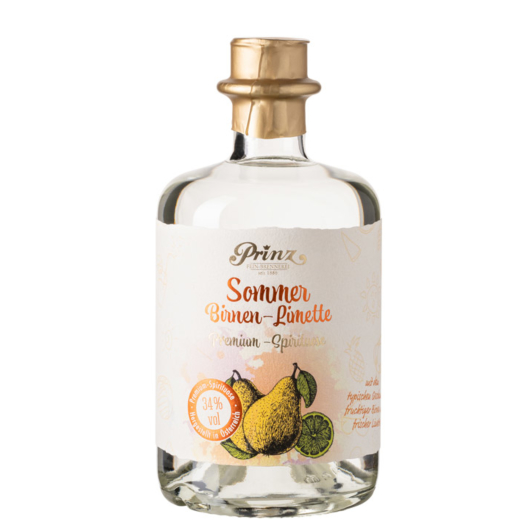 Prinz: Sommer Birnen-Limette Schnaps / 34 % vol. / 0,5 Liter-Flasche