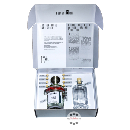 Private Gin Geschenkbox „Gin zum Selbermachen“ / 40 % Vol. / 0,5 Liter-Flasche