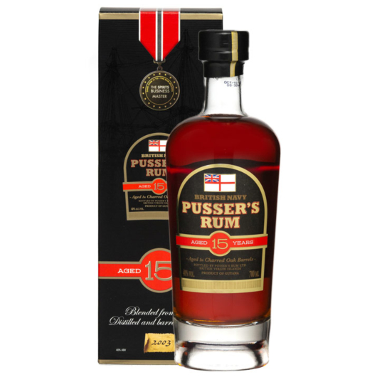 Pusser's Rum 15 Jahre British Navy Rum / 40 % Vol. / 0,7 Liter-Flasche in Geschenkkarton