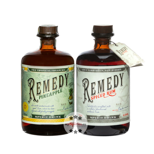 Remedy Set mit Spiced & Pineapple / 40 – 41,5 % Vol. / 2 x 0,7 Liter-Flasche