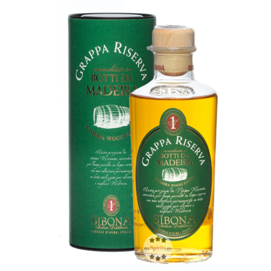 Sibona Grappa Riserva Botti da Madeira / 40 % Vol. / 0,5 Liter-Flasche in Geschenkdose