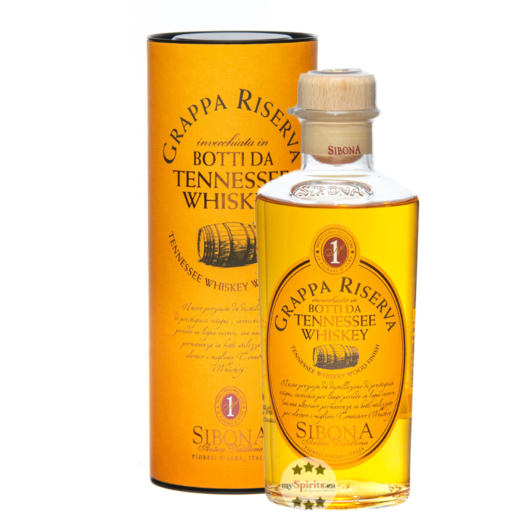 Sibona Grappa Riserva Botti da Tennessee Whiskey / 40 % Vol. / 0,5 Liter-Flasche in Geschenkdose