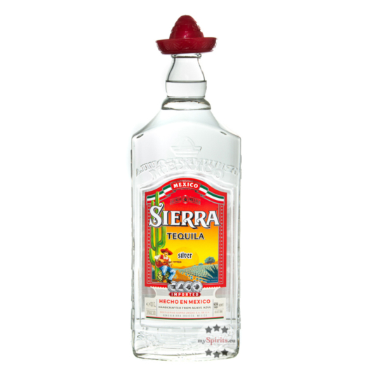 Sierra Tequila Silver / 38 % vol / 1,0 Liter-Flasche mit rotem Hut