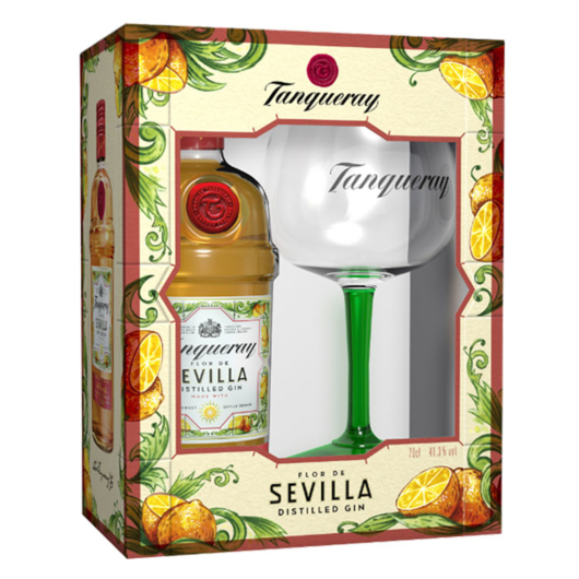 Tanqueray Flor de Sevilla Gin / 41,3 % Vol. / 0,7 Liter in Geschenkset mit Copa-Glas - AKTION