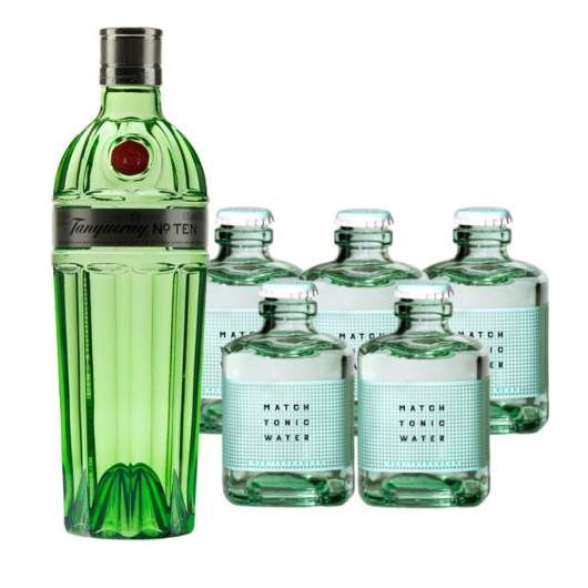 Tanqueray No. 10 Gin (47,3 % vol, 0,7l) & 5 x Match Mediterranean Tonic Water (0,2l) inkl. 1,50 € Pfand