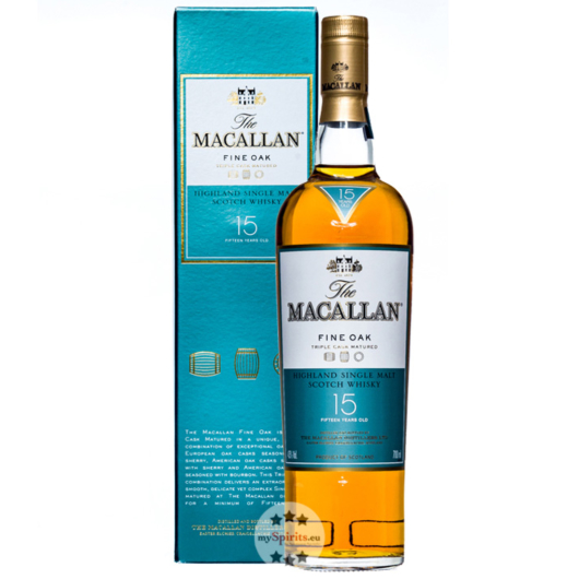 The Macallan 15 Jahre Fine Oak Highland Single Malt Scotch Whisky / 43 % vol. / 0,7 Liter-Flasche