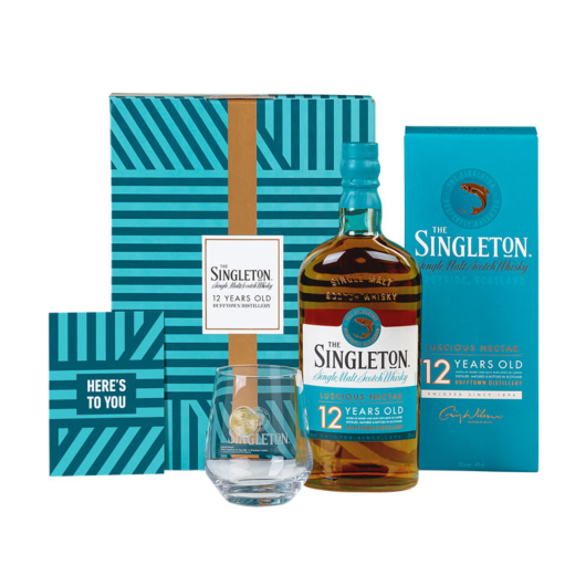 The Singleton of Dufftown 12 Jahre Whisky Geschenkset mit 1 Tumbler-Glas & Grußkarte / 40 % Vol. / 0,7 Liter in Geschenkbox