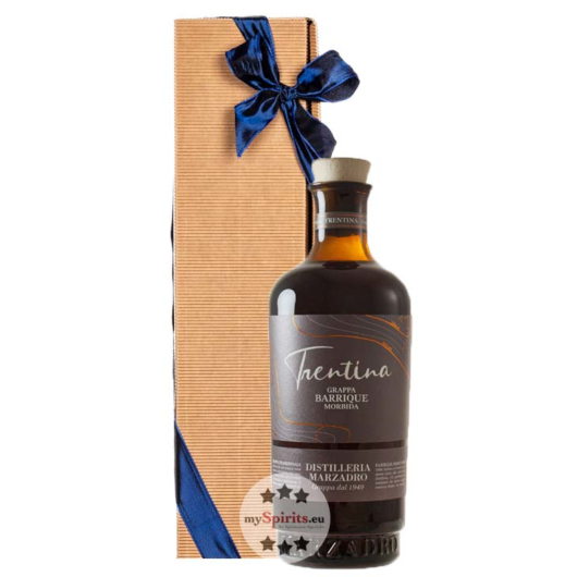 Marzadro Geschenk-Set Grappa La Trentina Morbida Barrique 41 % vol. 0,7 l in Geschenk-Schachtel