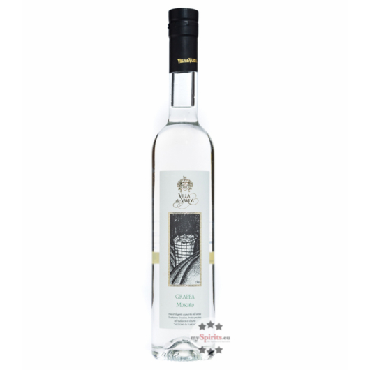 Villa de Varda Grappa Moscato Mezzolitro - Kristallklarer Grappa / 40 % Vol. / 0,5 Liter-Flasche 