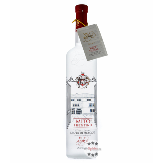 Villa de Varda Grappa Moscato Mito Trentino / 40 % Vol. / 0,7 Liter-Flasche In Geschenkkarton 