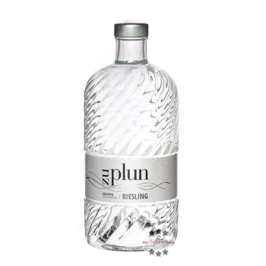 Zu Plun: Grappa Dolomiten Riesling / 42 % Vol. / 0,5 Liter-Flasche